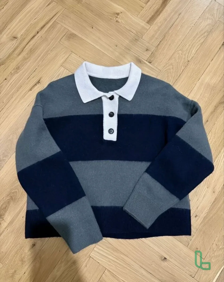 Свитер-поло в полоску Massimo Dutti