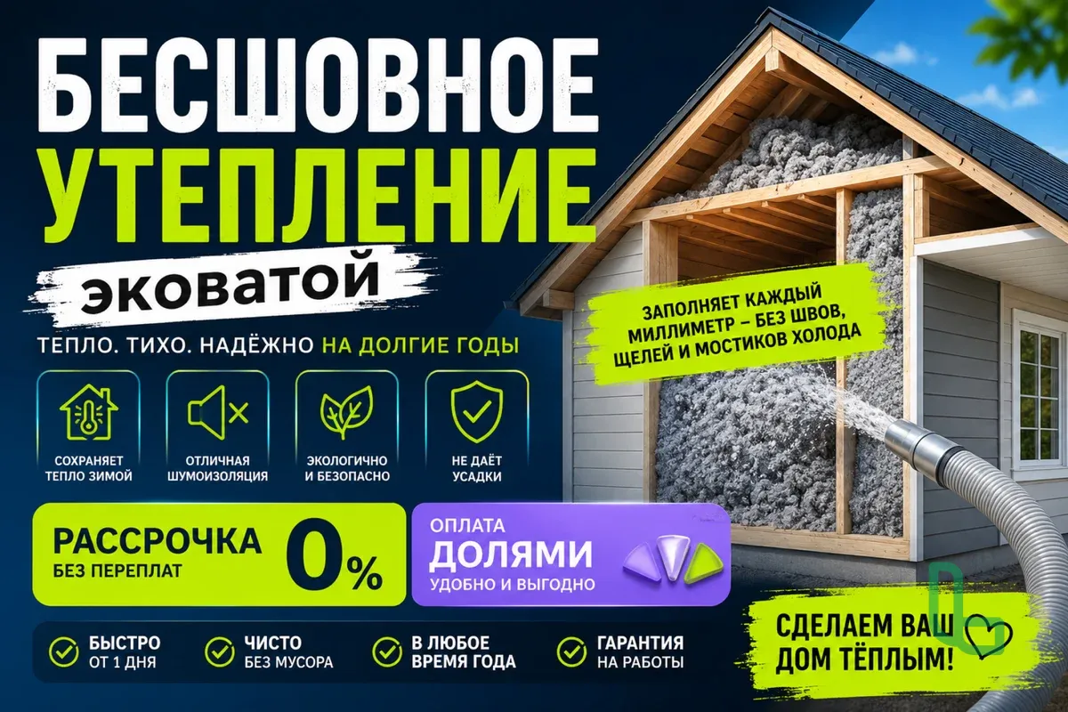 Профессиональное утепление эковатой