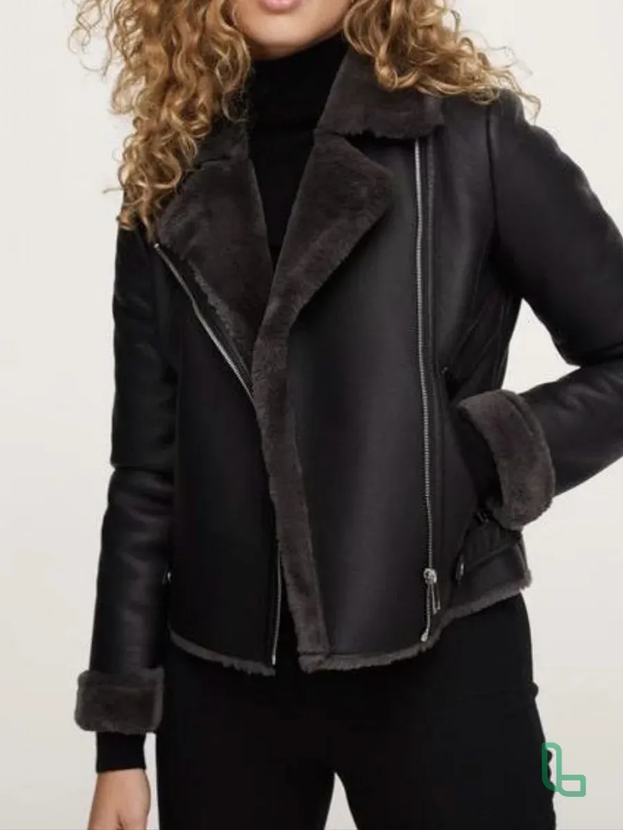 Дублёнка Mango авиатор XS (эко кожа, тёплая)