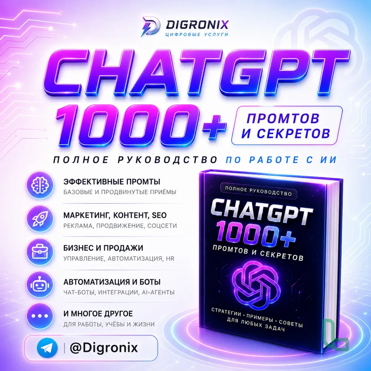 Сборник 1099+ промтов для chatgpt и других ии