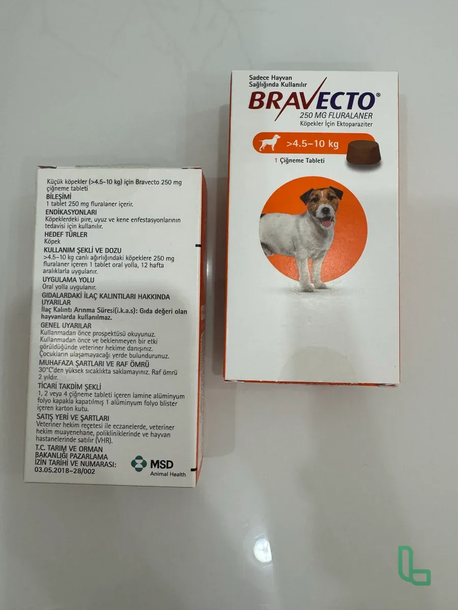 Bravecto (Турция) для собак 4.5-10 кг