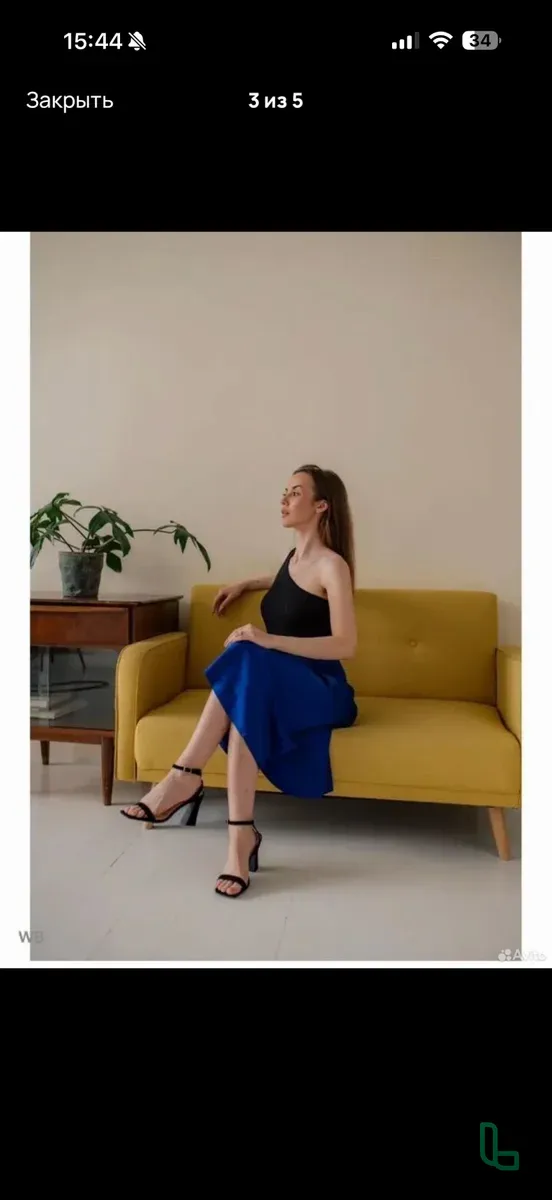 Юбка Синяя Атласная 42/44/46/48 Новая