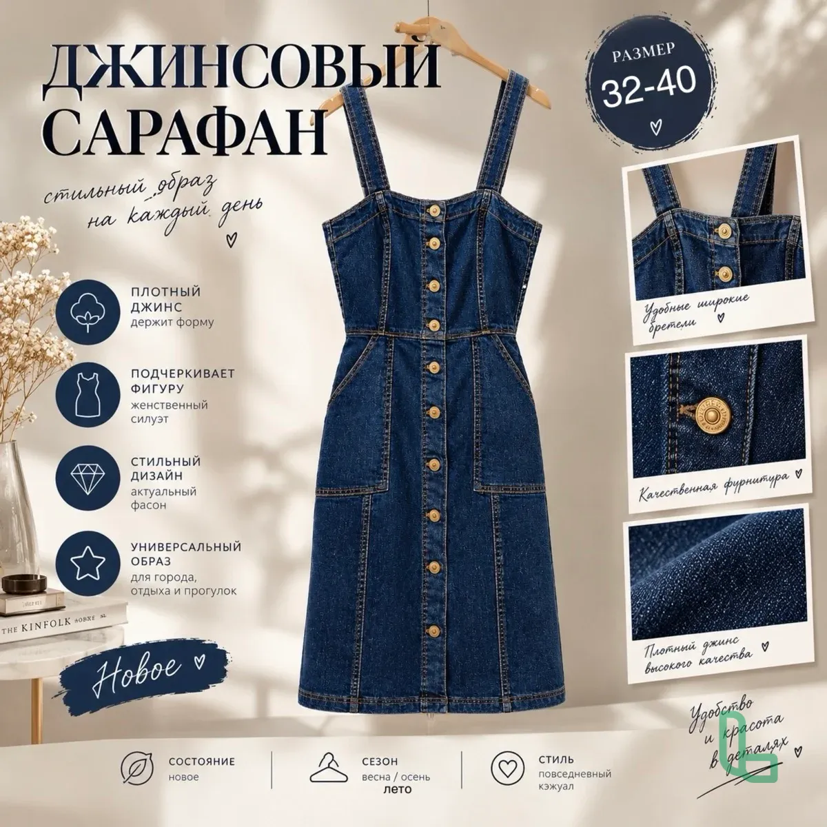 Джинсовый сарафан новый
