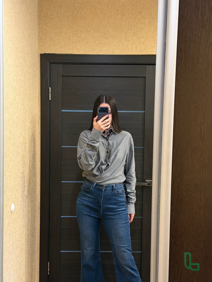 Рубашка мужская Zara Slim Fit 48 унисекс