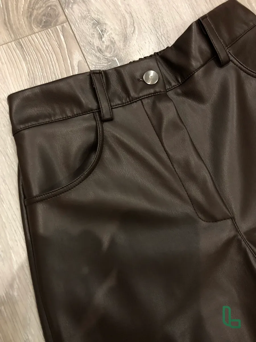 Новые кожаные штаны,шоколадный цвет