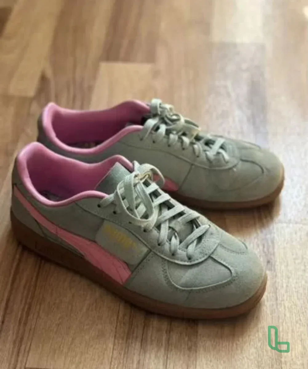 Кроссовки Puma Suede серо-зеленые