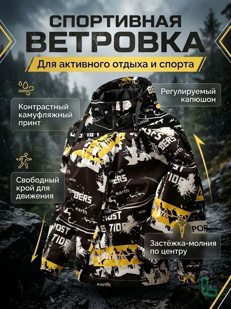 Зимняя куртка с принтом.