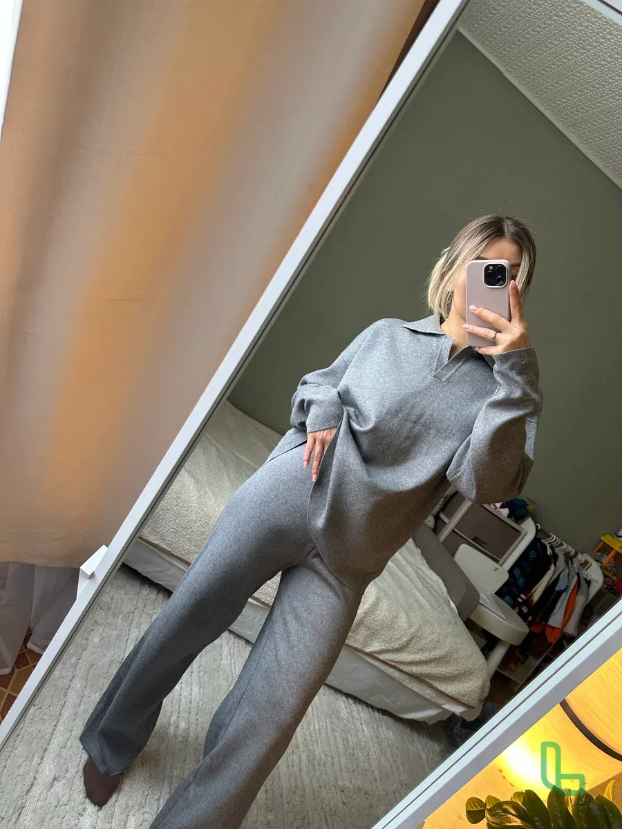 Костюм Вязанный Теплый С Брюками